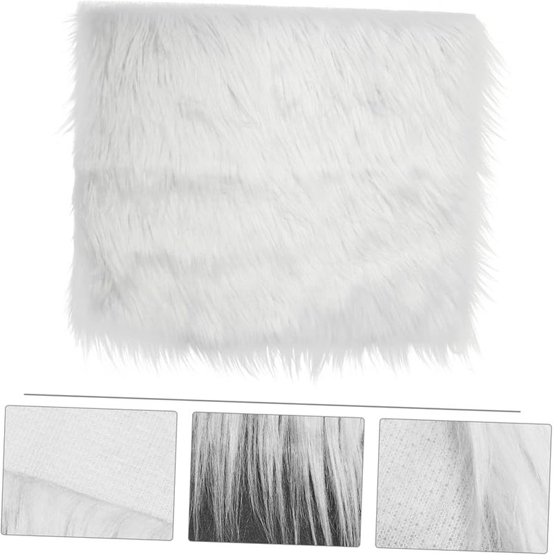 White Faux Fur Blanket Newborn Photography Prop Backdrop For Birth Announcements - Image 5